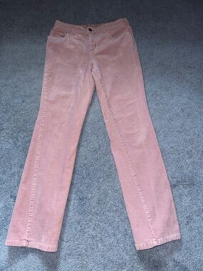 Women's Pink Slim Straight Corduroy Jean Pants